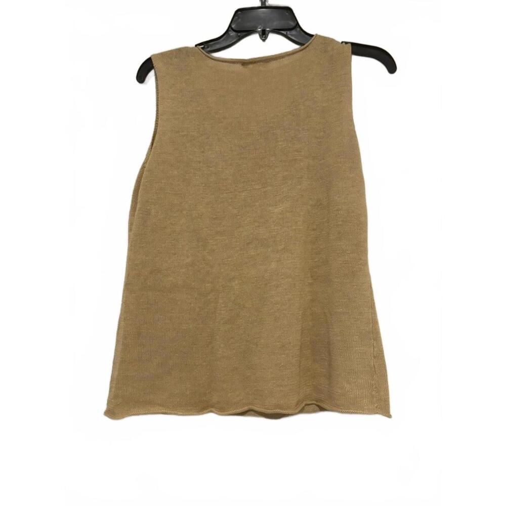 Women's sz petite M Eileen Fisher butterscotch linen knit tank new w/o tags#1141 - Picture 2 of 2
